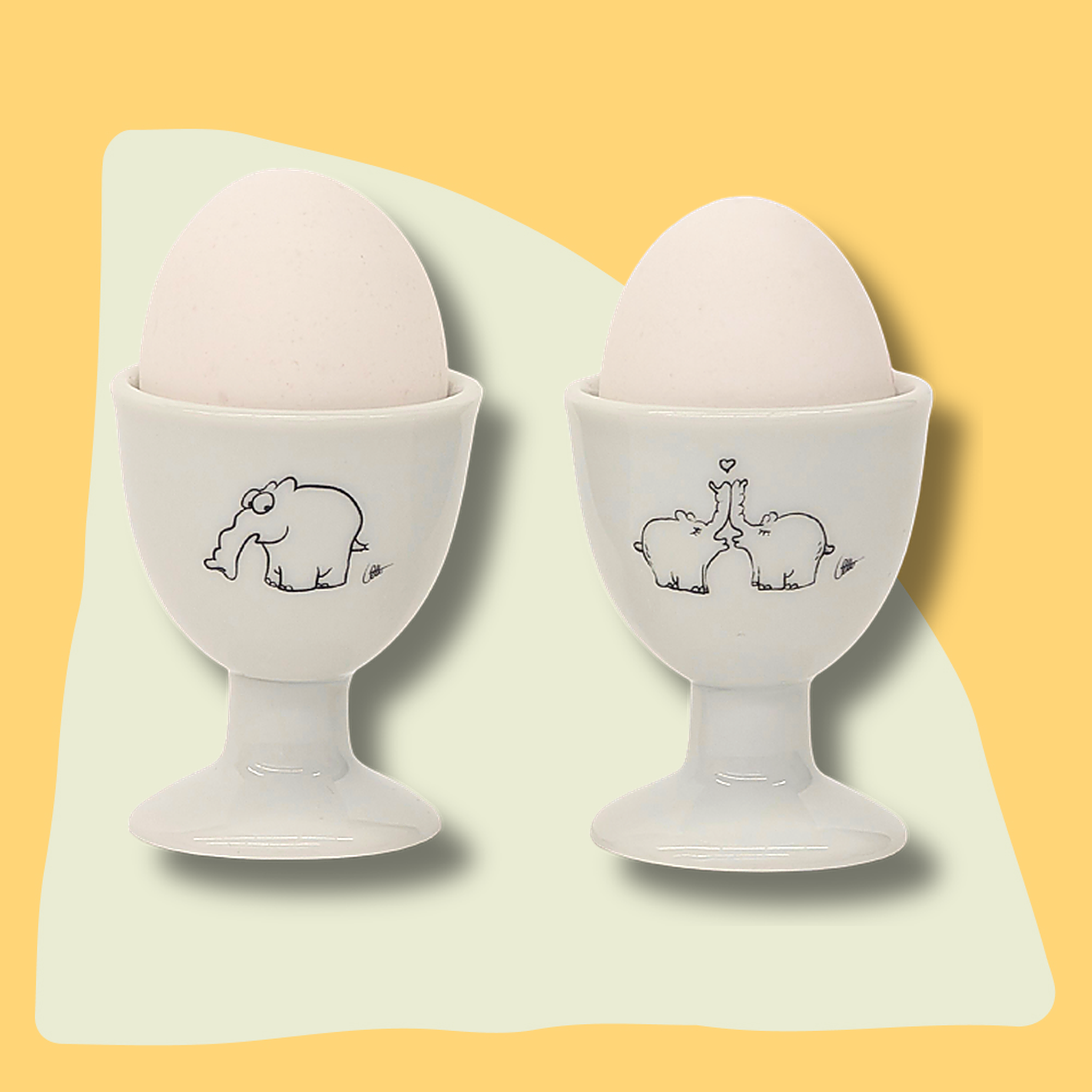 Ottifanten Eierbecher aus Porzellan (2er-Set) –