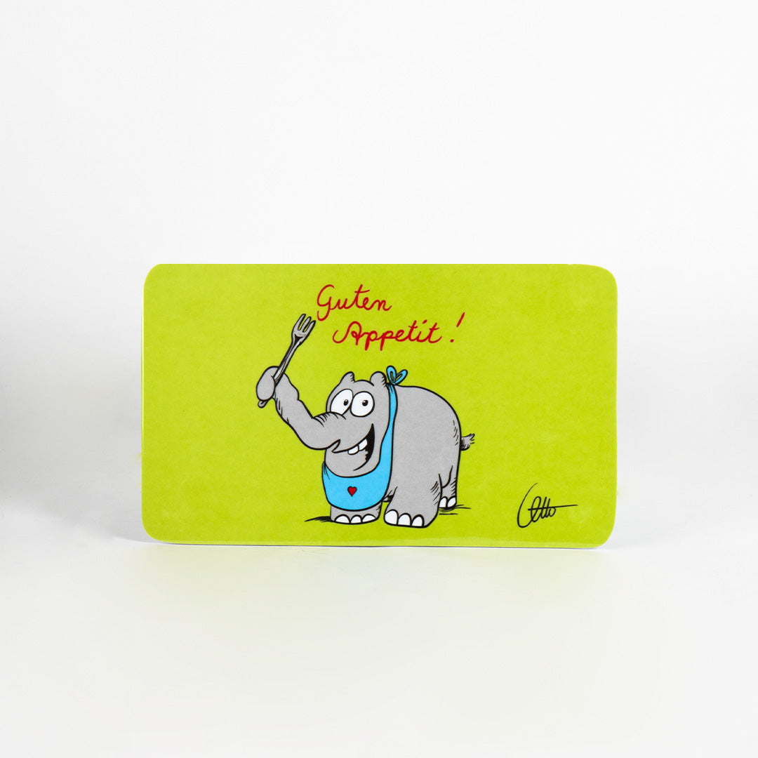 Ottifant Frühstücksbrettchen Gutenappetit, Regenbogen, Abhängen, Gitarre, Ballon und Blume - Ottifant.de