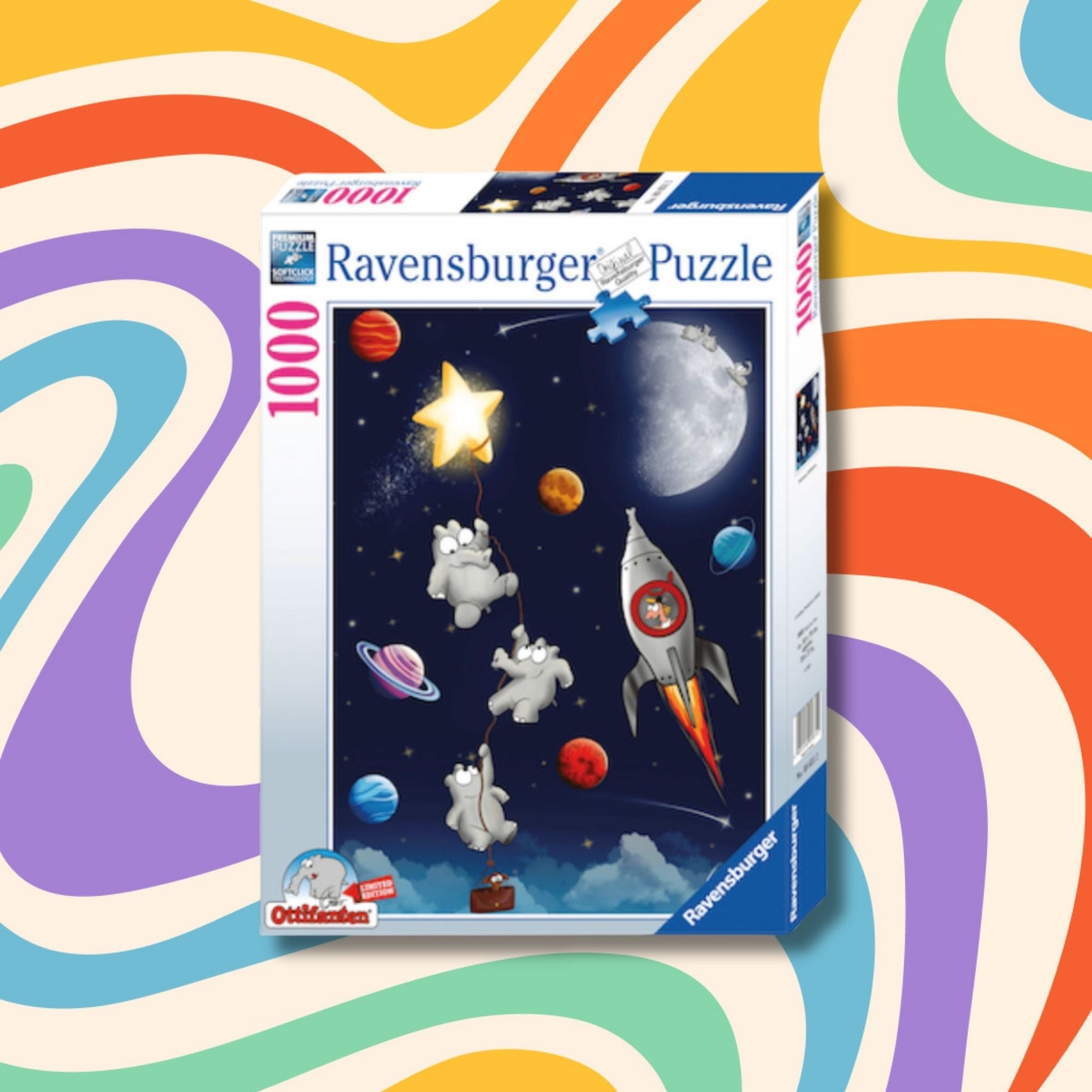 Ravensburger Puzzle Ottifanten Weltall / Space 1000 Teile ca. 50X70cm