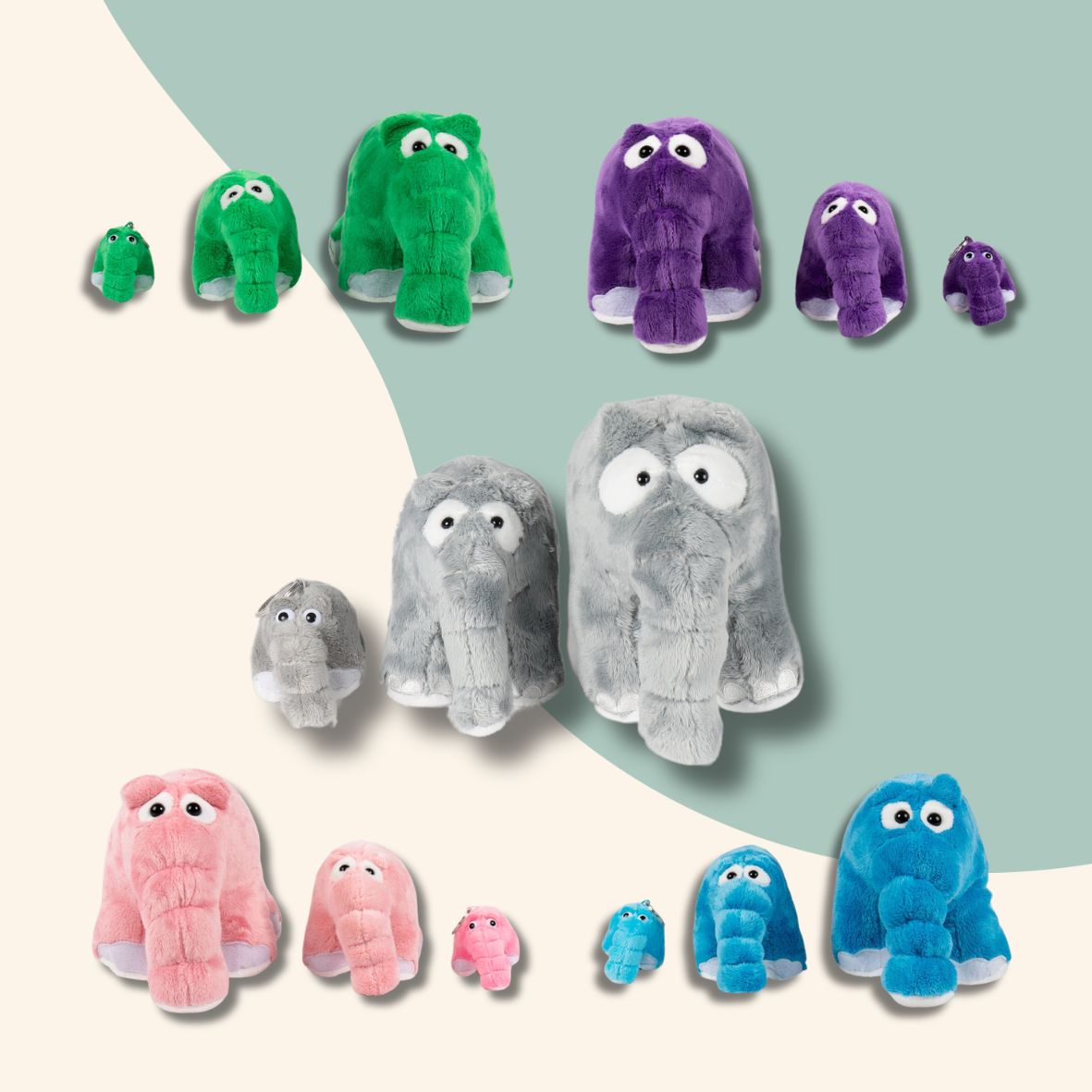 Ottifanten Plüsch Set by Otto Waalkes bestehend aus 3 Ottifanten x