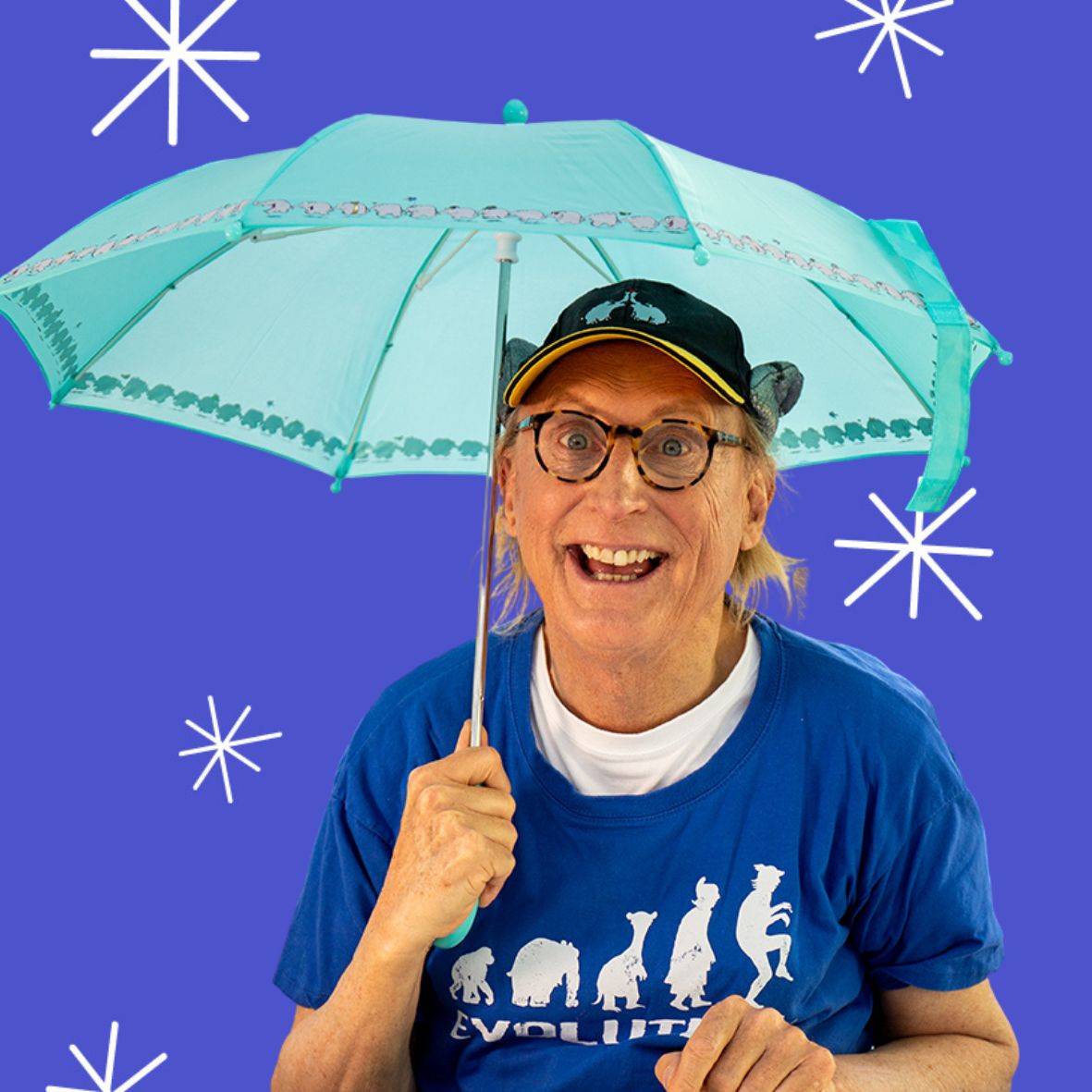 Kinder Regenschirm Ottifant Polonaise Stockschirm türkis by Otto Waalkes