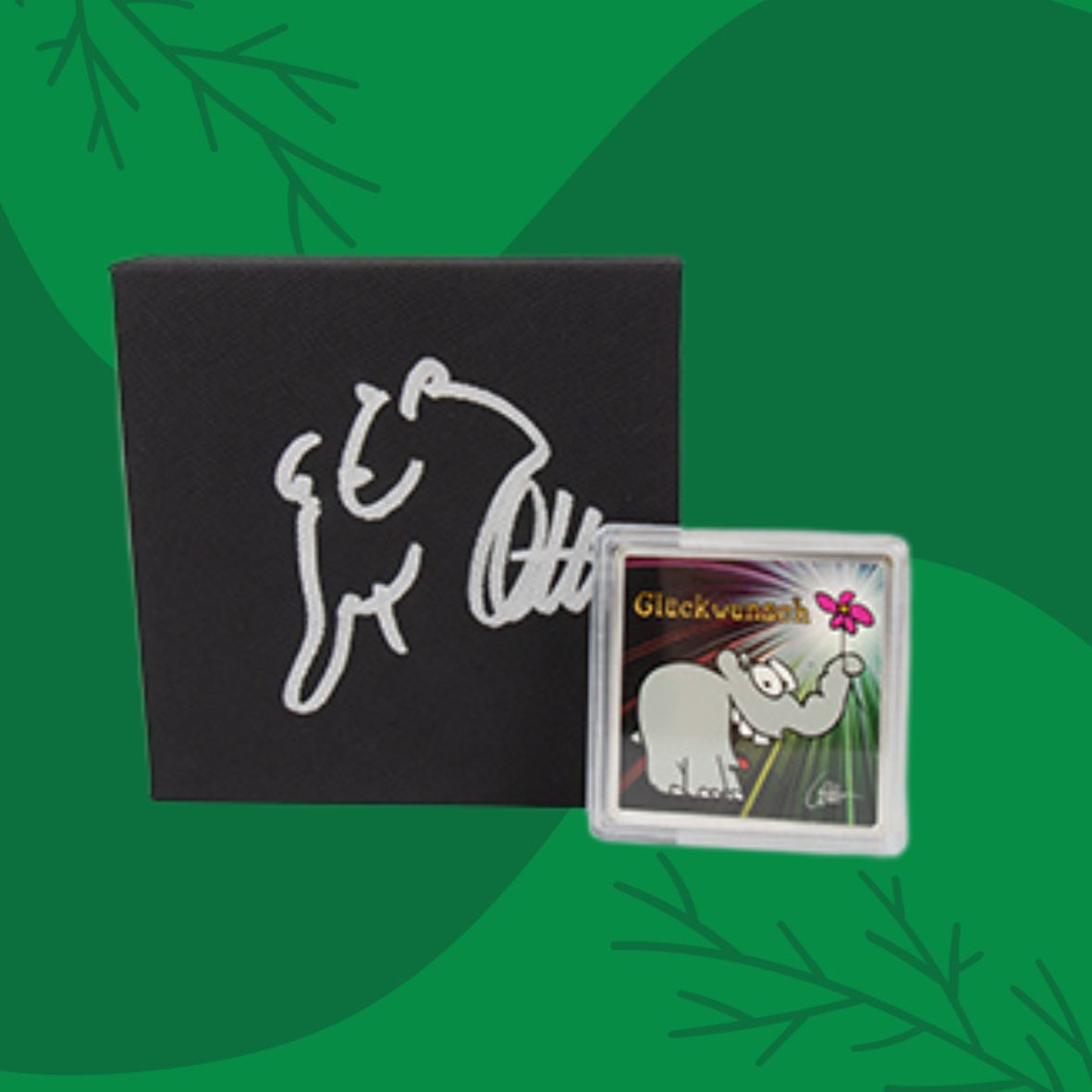 1 OZ Silberbarren "Glückwunsch" mit Original Otto Waalkes Signatur