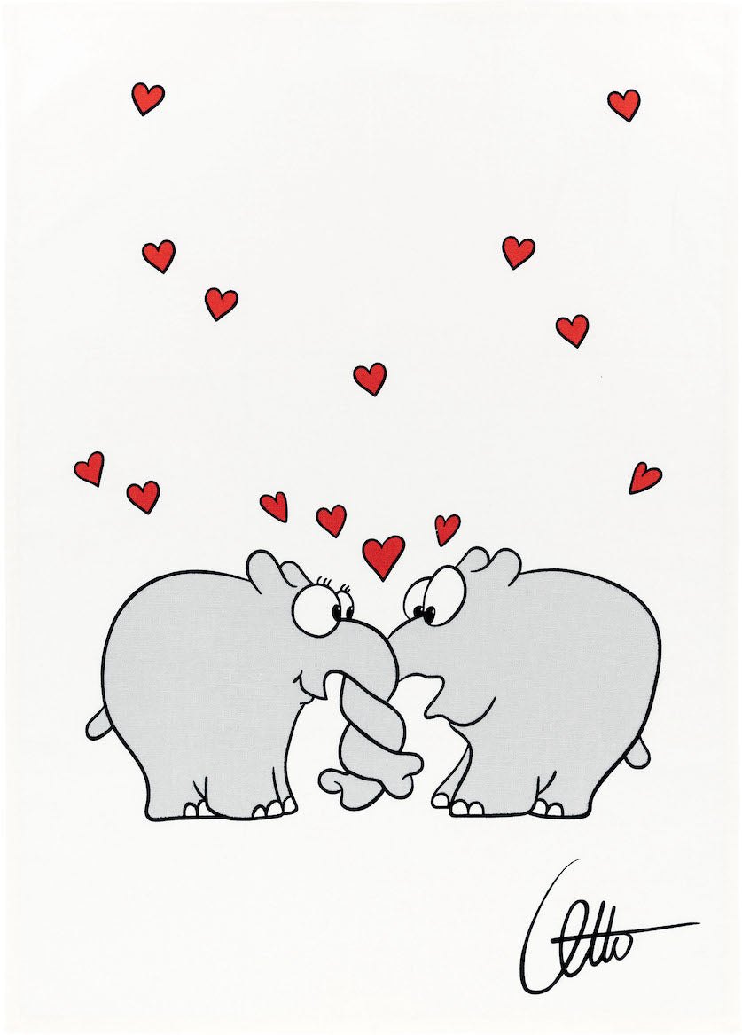Halbleinen Ottifant Geschirrhandtuch by Otto Waalkes Be Different / Verrüsselt oder als 2-er Set