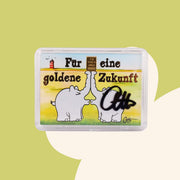 1g Ottifant Goldbarren in "Zukunft" Motivbox - Schutzkapsel mit Original Otto Waalkes Signatur