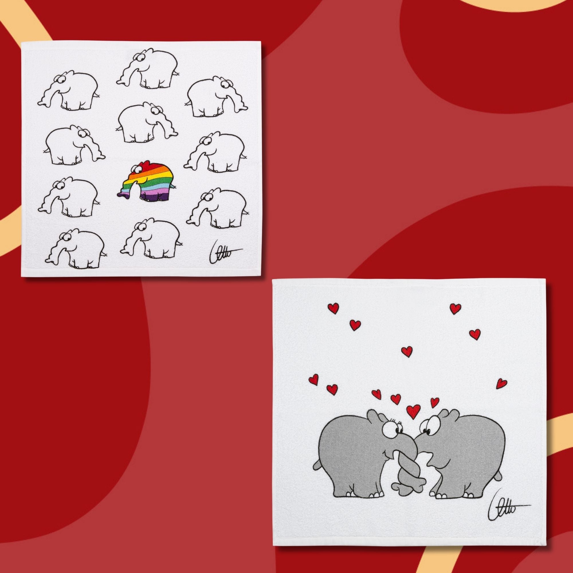 Baumwoll Frottier Ottifant Küchenhandtuch by Otto Waalkes Be Different / Verrüsselt oder als Set