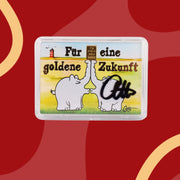 1g Ottifant Goldbarren in "Zukunft" Motivbox - Schutzkapsel mit Original Otto Waalkes Signatur