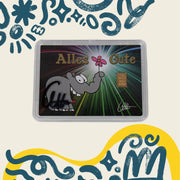 1g Ottifant Goldbarren in "Alles Gute" Motivbox -Schutzkapsel + Original Signatur von Otto Waalkes
