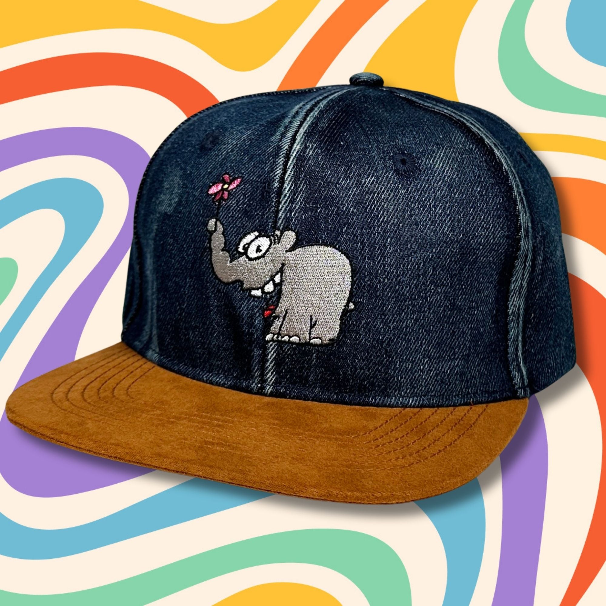 Basecap Jeans Ottifant mit Blume Cap by Otto Waalkes