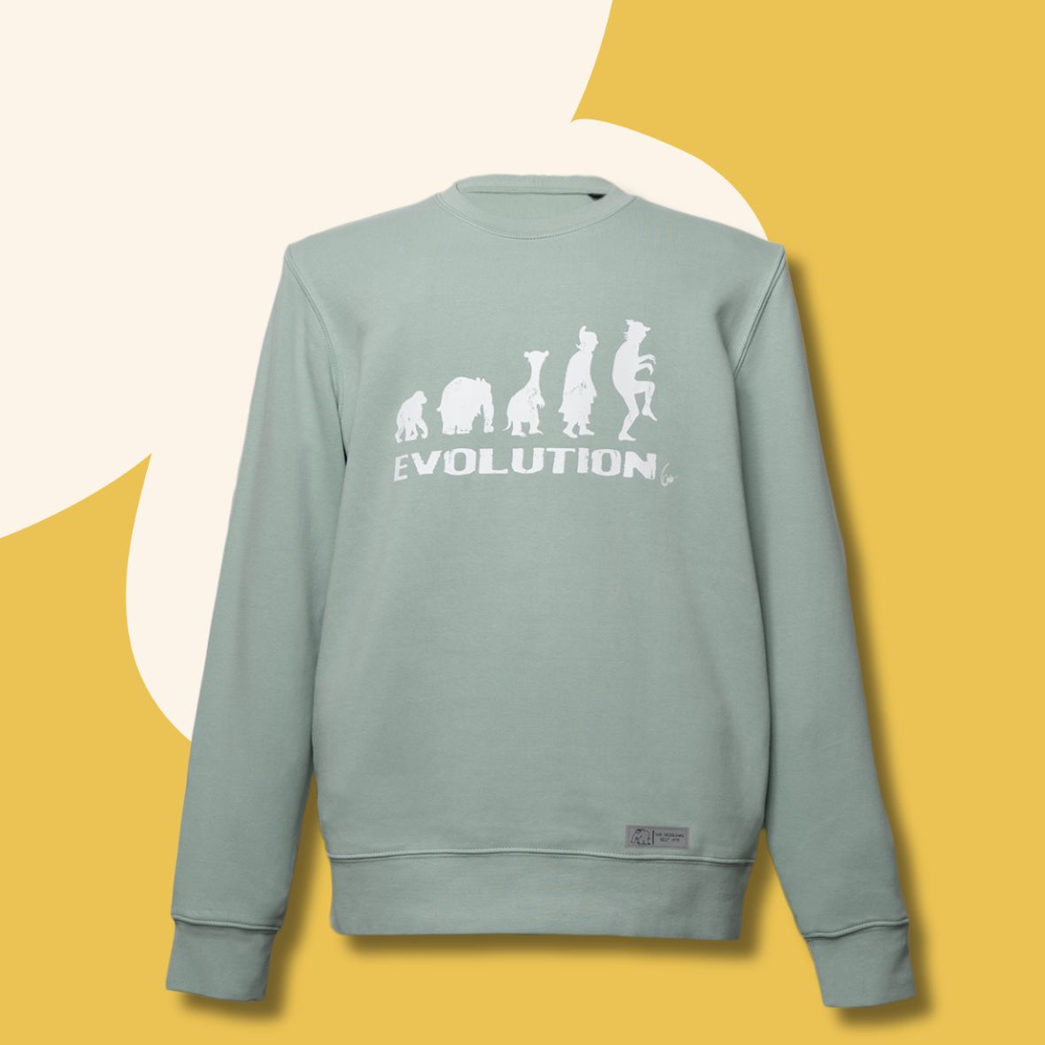 Sweatshirt Evolution in modernem Salbei