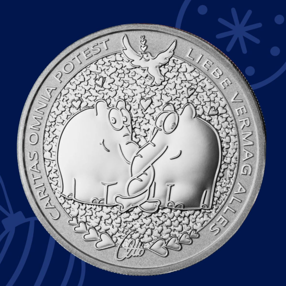 1oz Silbermünze 2024 "Caritas Omnia Potest" | limitiert in Schatulle + Otto Waalkes Signatur