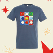 T-Shirt Ottifanten Collage im Andy Warhol Stil by Otto Waalkes in denim