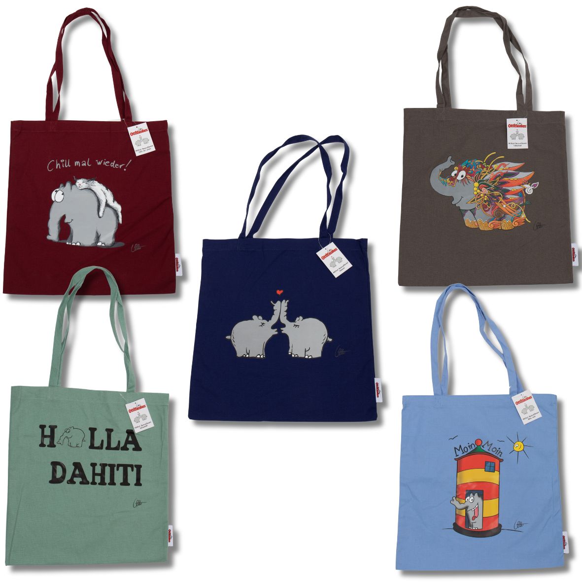 Ottifanten-Baumwollbeutel in 5 neuen Motiven | Jetzt zum Einführungspreis