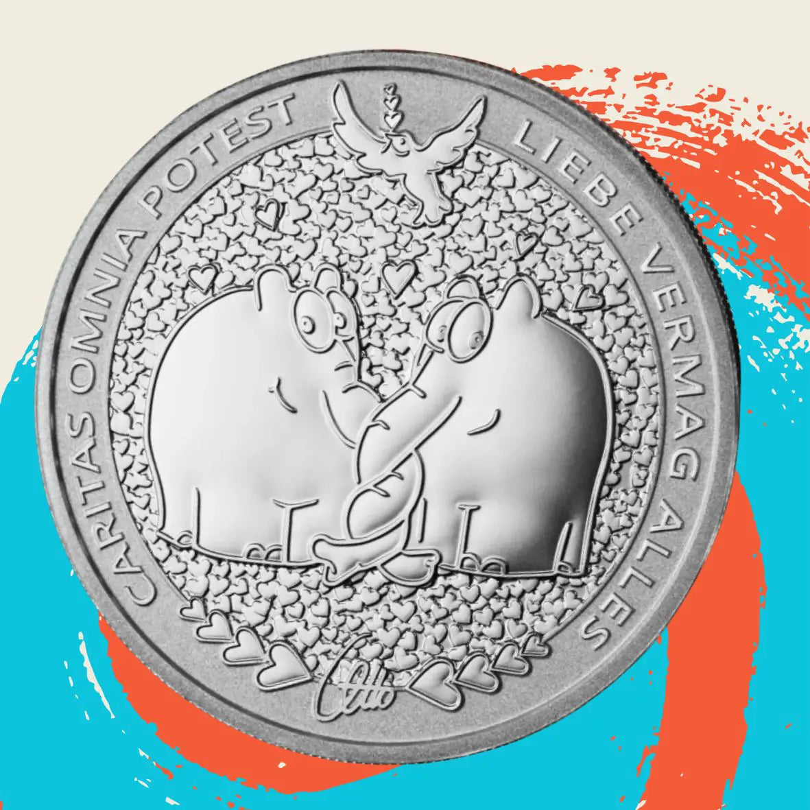 1oz Silbermünze 2024 "Caritas Omnia Potest" | limitiert in Schatulle + Otto Waalkes Signatur