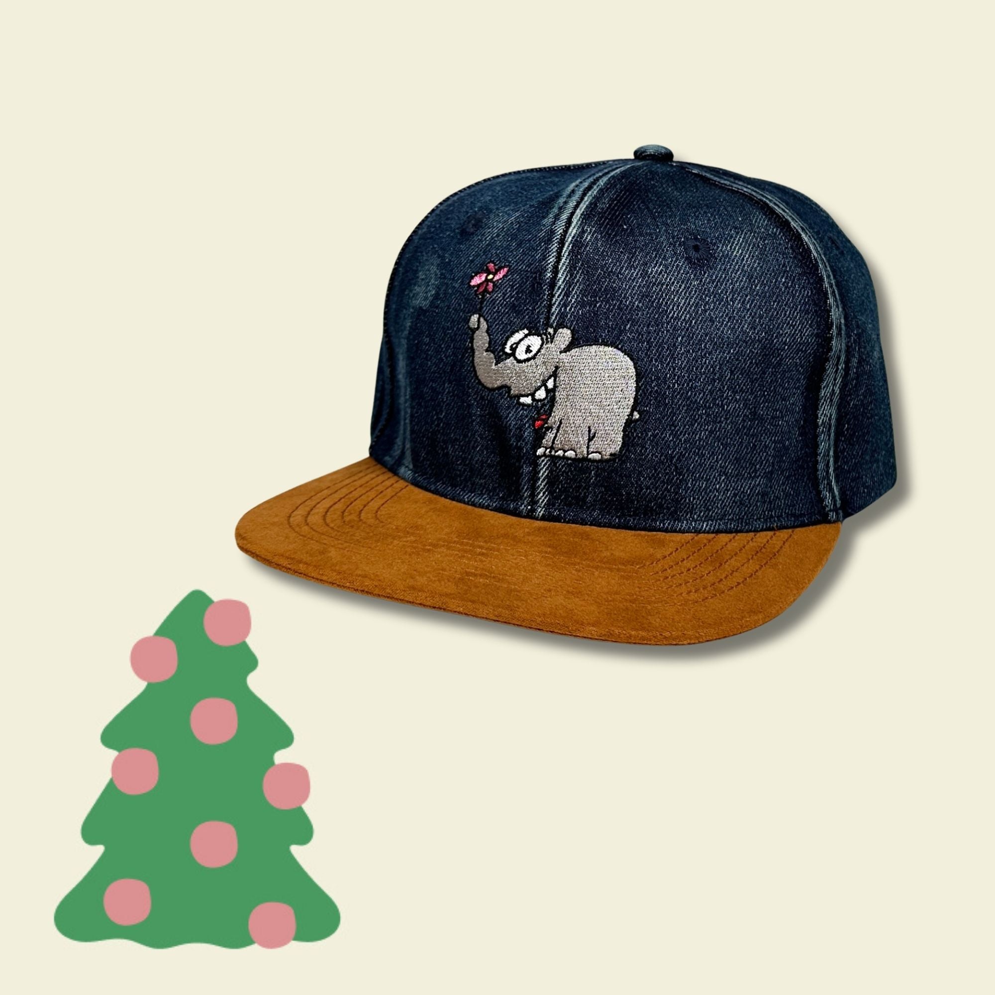 Basecap Jeans Ottifant mit Blume Cap by Otto Waalkes