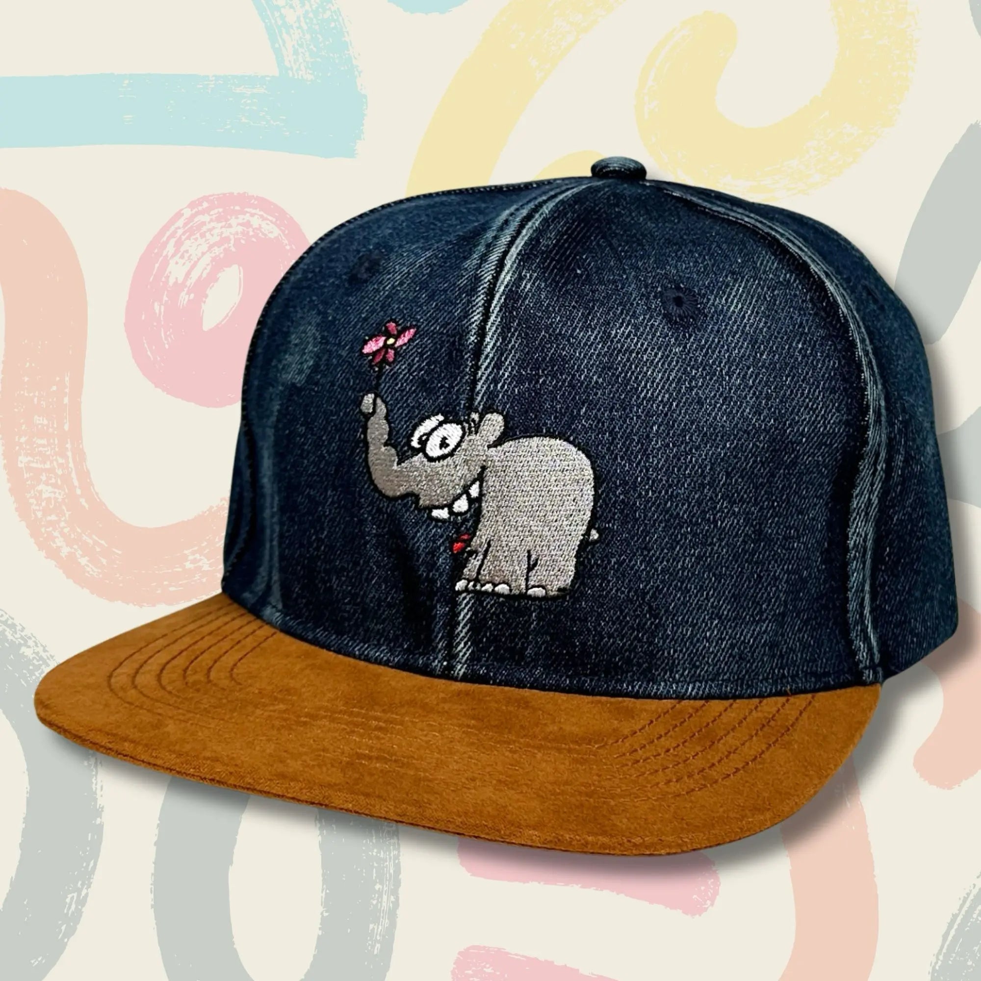 Basecap Jeans Ottifant mit Blume Cap by Otto Waalkes