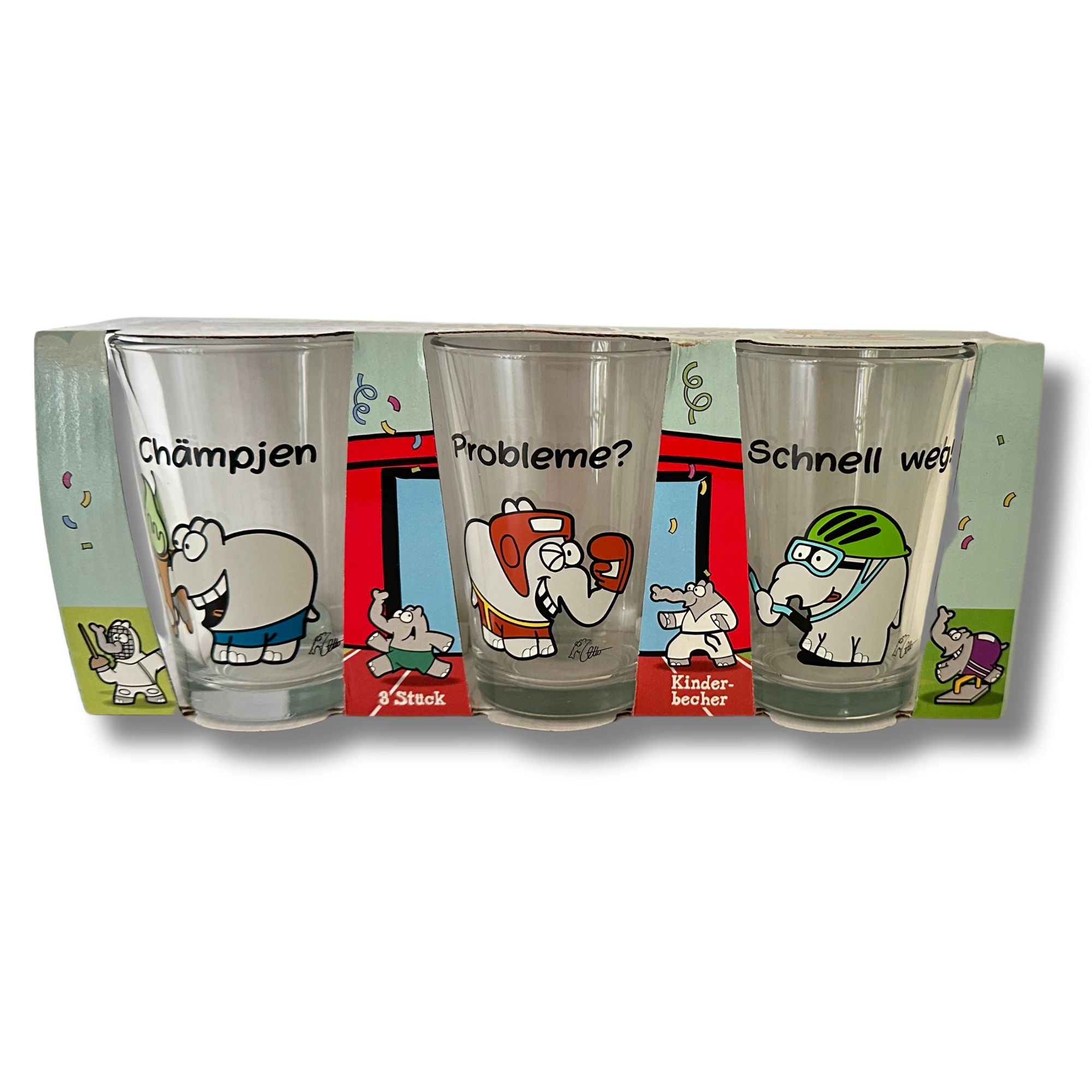 3-ER GLAS SET OTTIFANTEN Sportifanten KINDER-GLÄSERSET