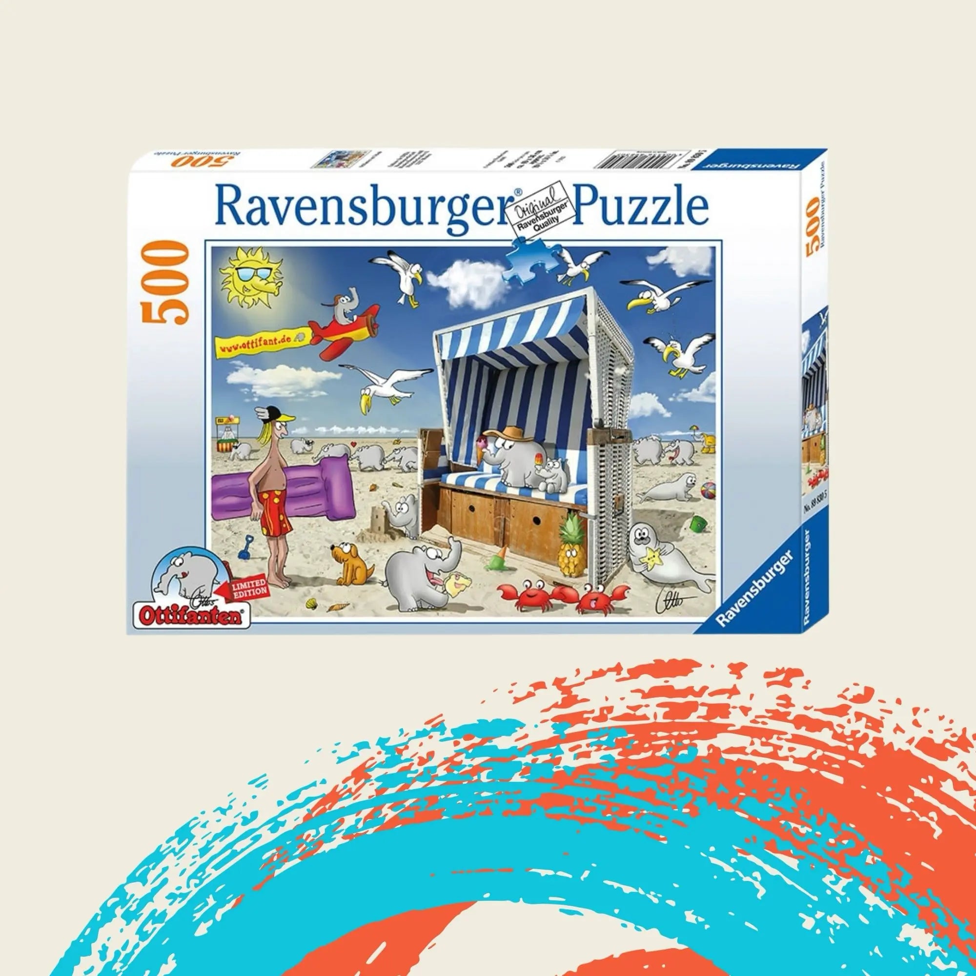 Urlaub Strandkorb Ottifant Puzzle 500 Teile 49x36cm by Ravensburger + Otto Waalkes