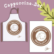 Ottifantino Cappuccino-Set: Geschirrhandtuch und Schürze