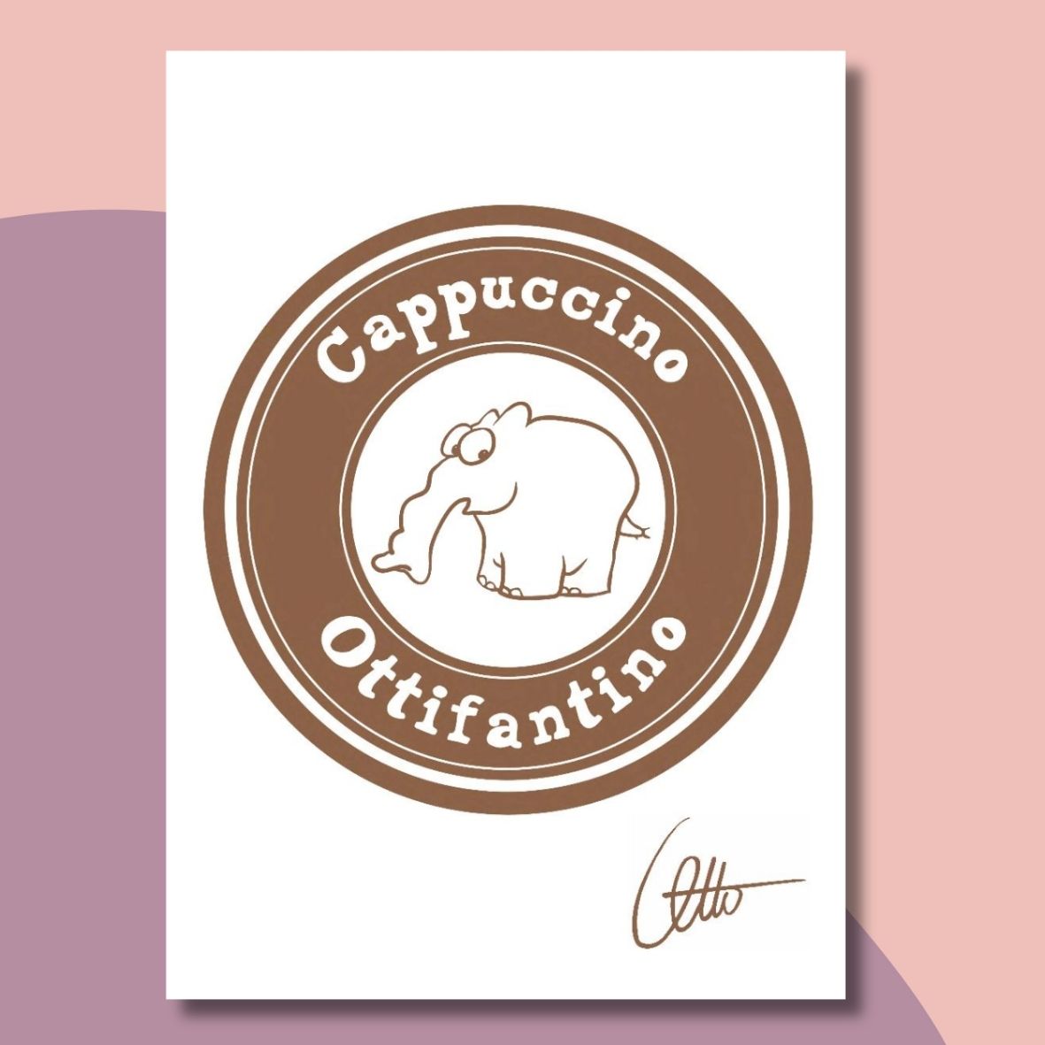 Neu: Halbleinen Geschirrhandtuch "Ottifantino Cappuccino"