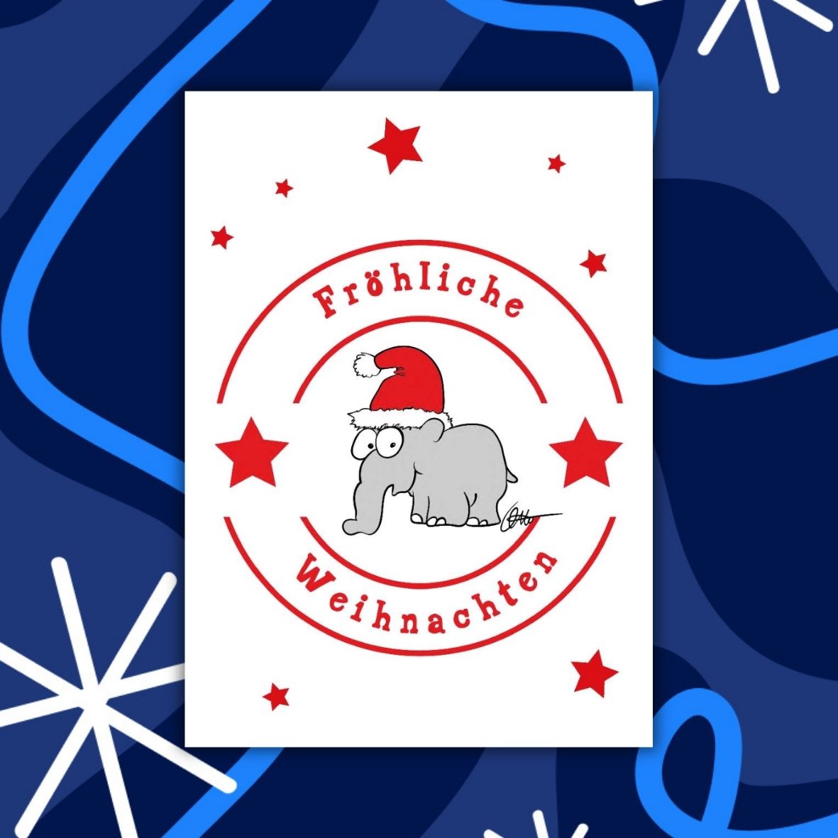 Neu: Halbleinen Geschirrhandtuch "Fröhliche Weihnachten"