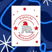 Neu: Halbleinen Geschirrhandtuch "Fröhliche Weihnachten"