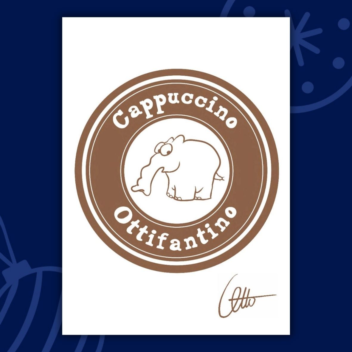 Neu: Halbleinen Geschirrhandtuch "Ottifantino Cappuccino"