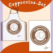 Ottifantino Cappuccino-Set: Geschirrhandtuch und Schürze