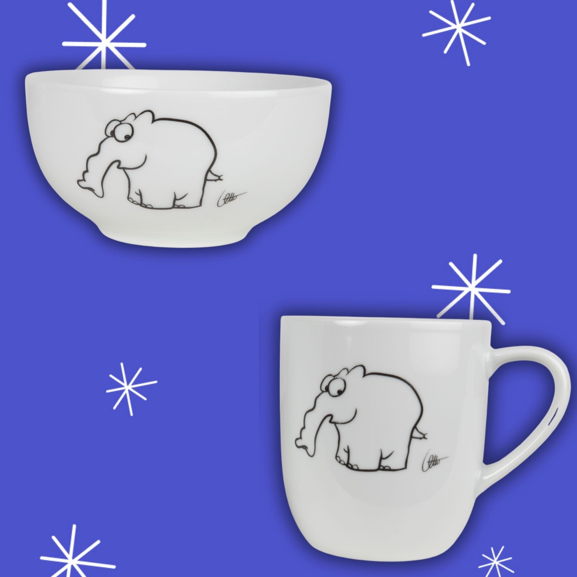 Ottifanten Küchenset aus Porzellan