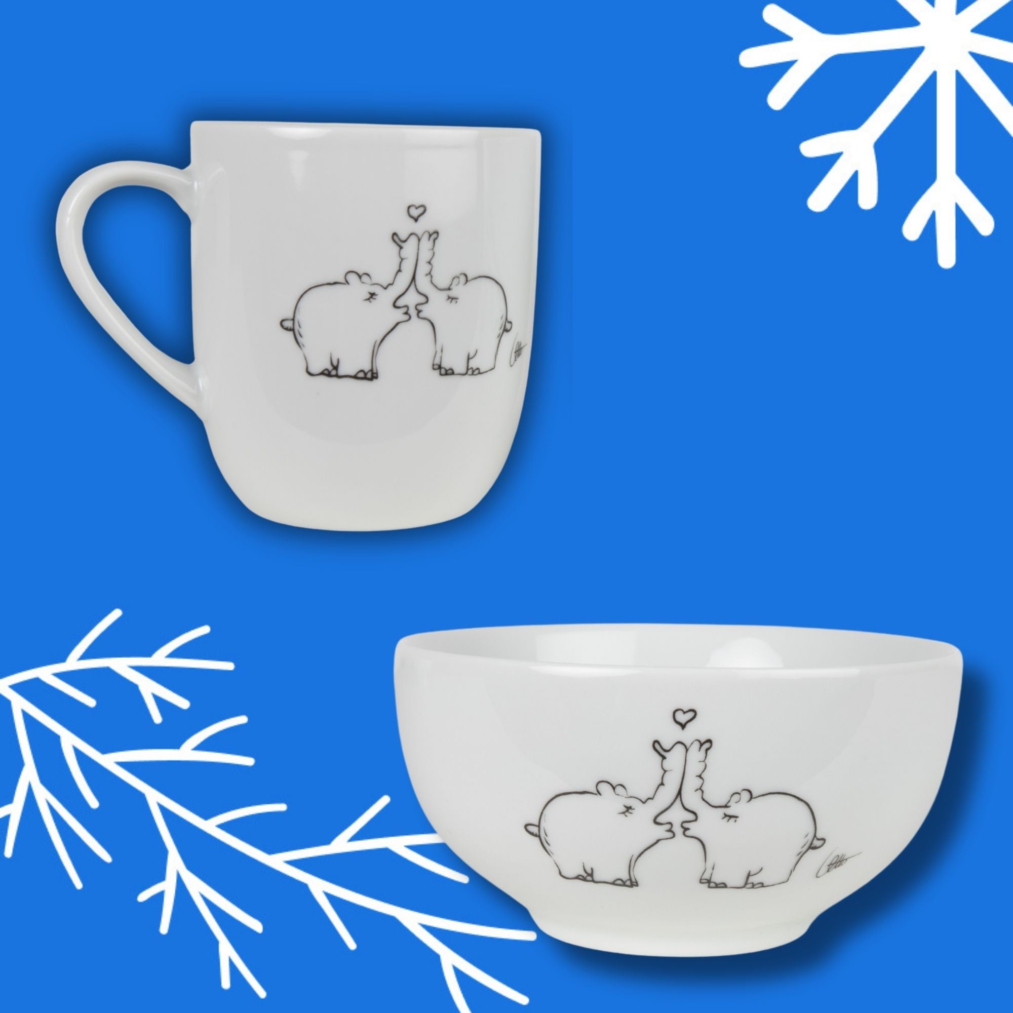 Ottifanten Küchenset aus Porzellan