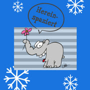 Fußmatte Teppich Indoor - Outdoor Ottifant mit Blume