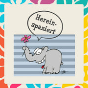 Fußmatte Teppich Indoor - Outdoor Ottifant mit Blume