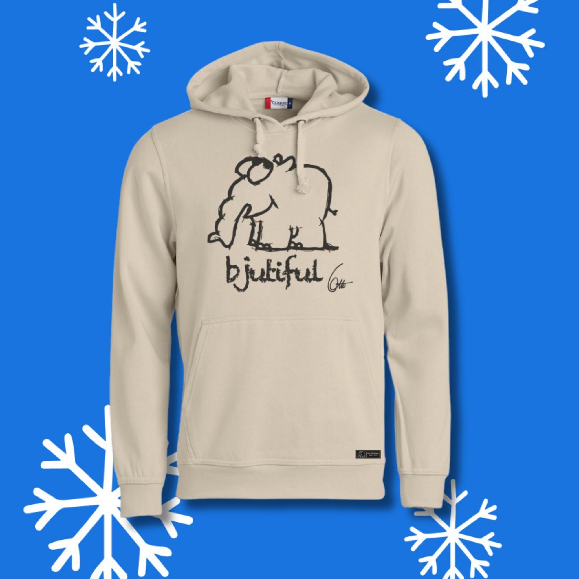 Hoodie Bjutiful Ottifant Kapuzenpullover by Otto Waalkes in beige-khaki-light