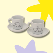 Ottifanten Espressotasse mit Untertasse aus Porzellan