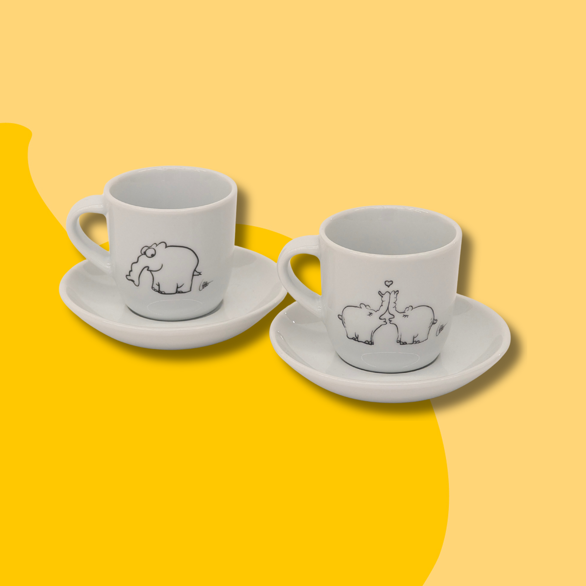Ottifanten Espressotasse mit Untertasse aus Porzellan
