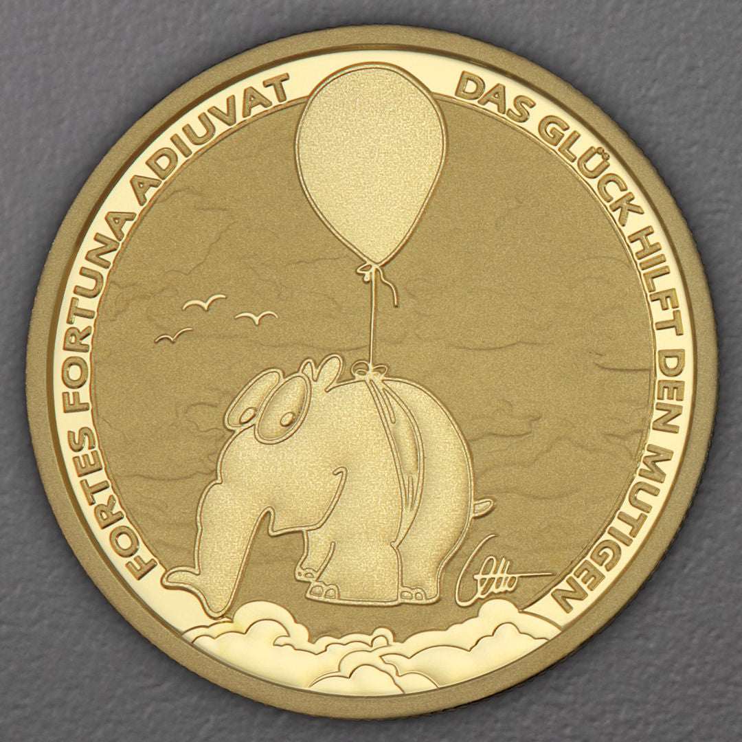 Limitierte 1 OZ Goldmünze 2026 Ballonifant + Otto Waalkes Signatur | Zahlung nur mit Vorkasse