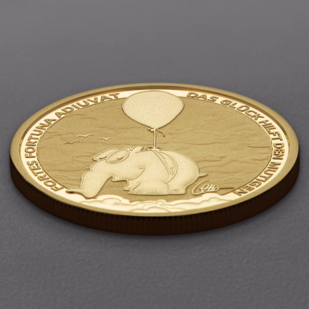Limitierte 1 OZ Goldmünze 2026 Ballonifant + Otto Waalkes Signatur | Zahlung nur mit Vorkasse
