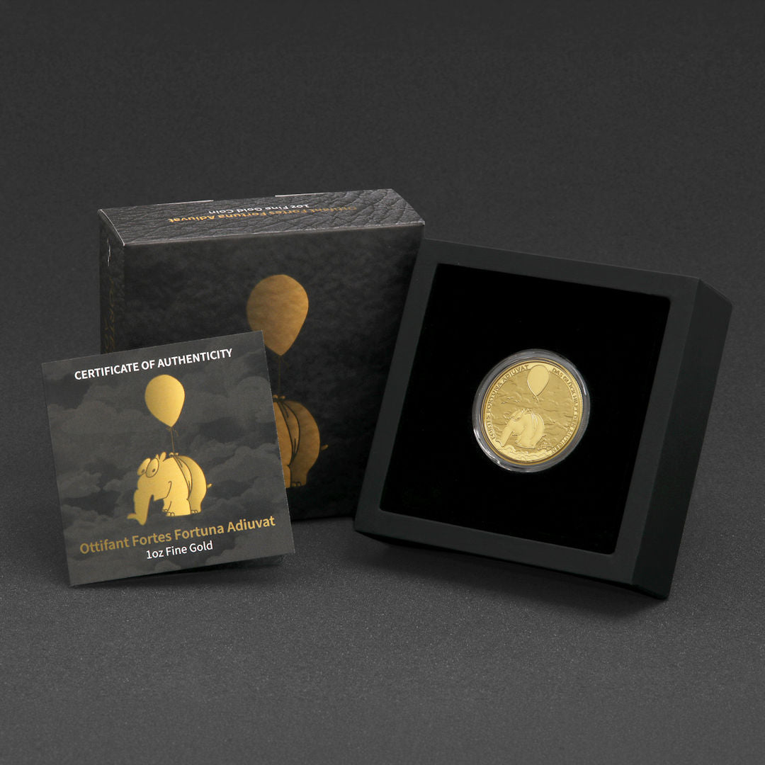 Limitierte 1 OZ Goldmünze 2026 Ballonifant + Otto Waalkes Signatur | Zahlung nur mit Vorkasse