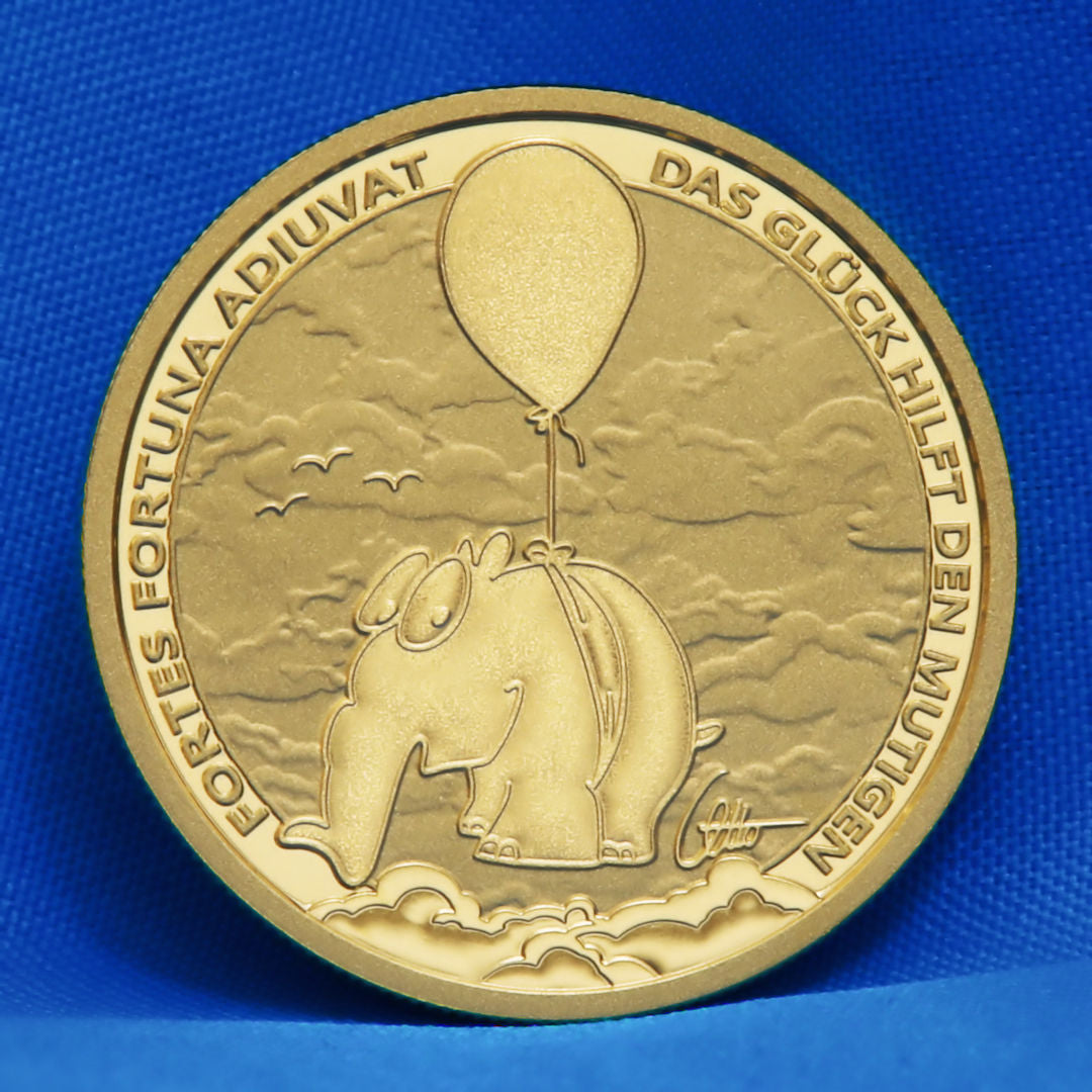 Limitierte 1 OZ Goldmünze 2026 Ballonifant + Otto Waalkes Signatur | Zahlung nur mit Vorkasse