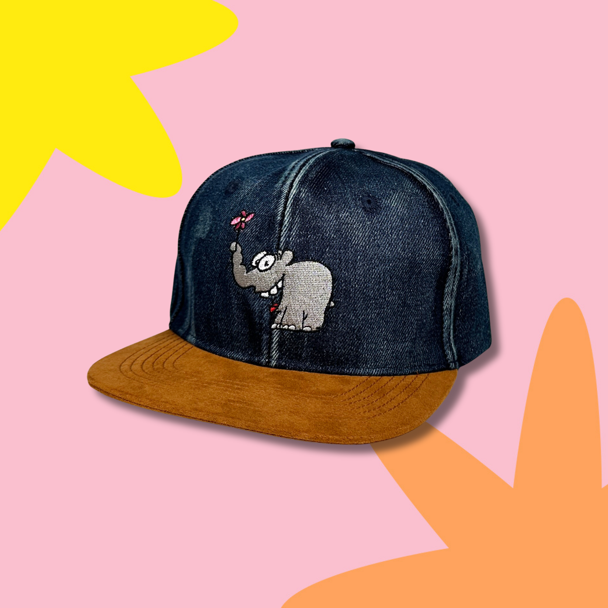 Basecap Jeans Ottifant mit Blume Cap by Otto Waalkes