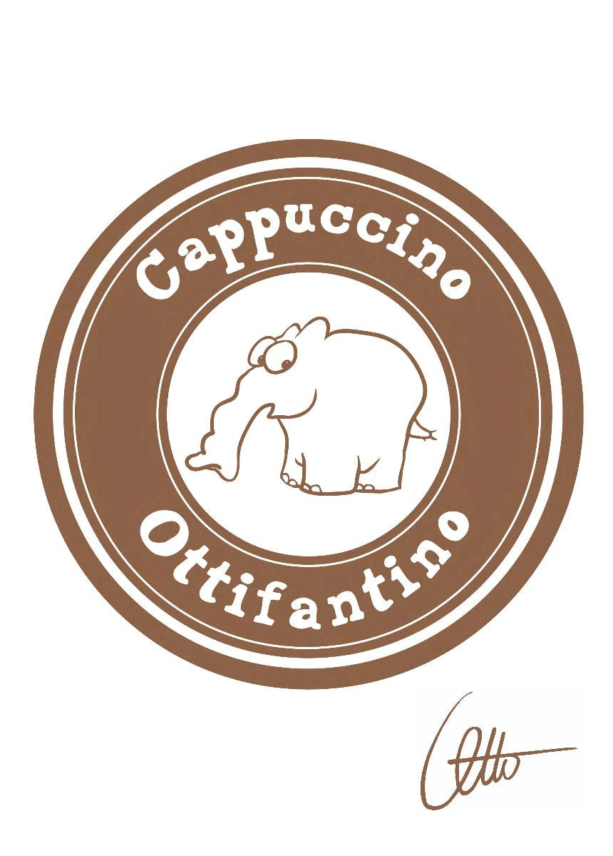 Neu: Halbleinen Geschirrhandtuch "Ottifantino Cappuccino"