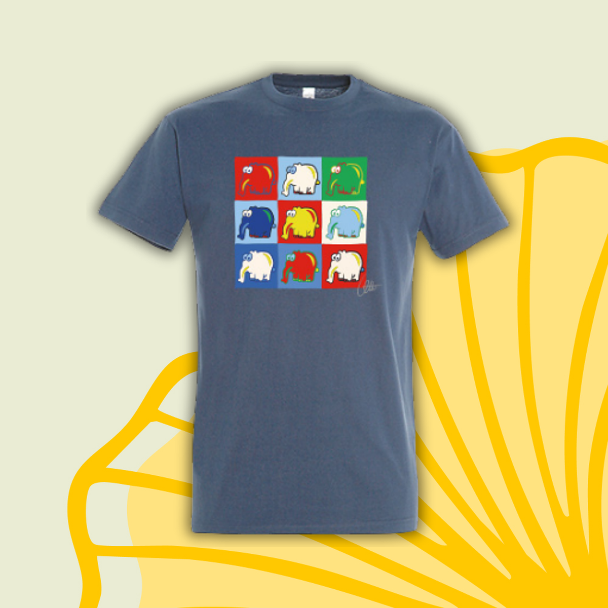 T-Shirt Ottifanten Collage by Otto Waalkes in denim