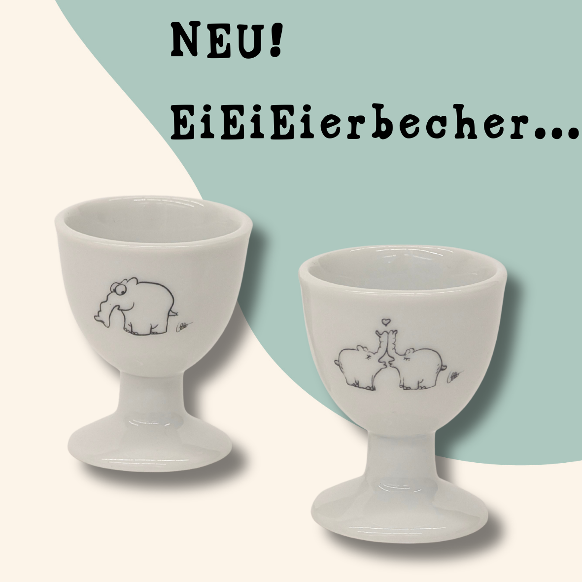 Ottifanten Eierbecher aus Porzellan (2er-Set)