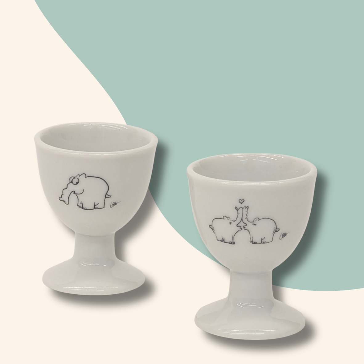 Ottifanten Eierbecher aus Porzellan (2er-Set)