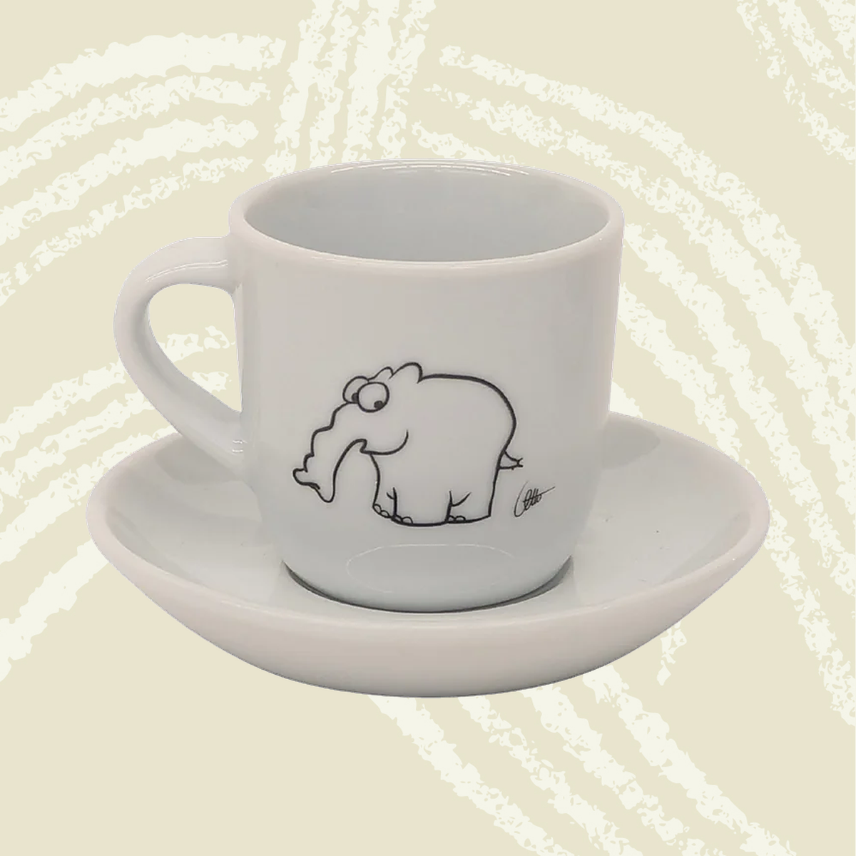 Ottifanten Espressotasse mit Untertasse aus Porzellan