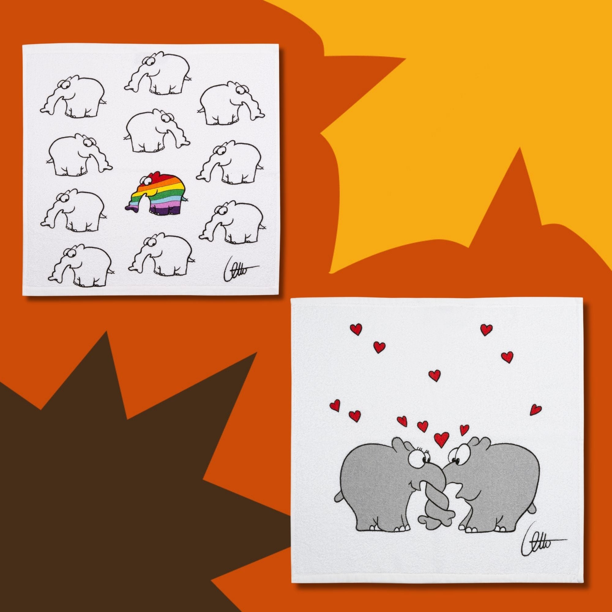 Baumwoll Frottier Ottifant Küchenhandtuch by Otto Waalkes Be Different / Verrüsselt oder als Set