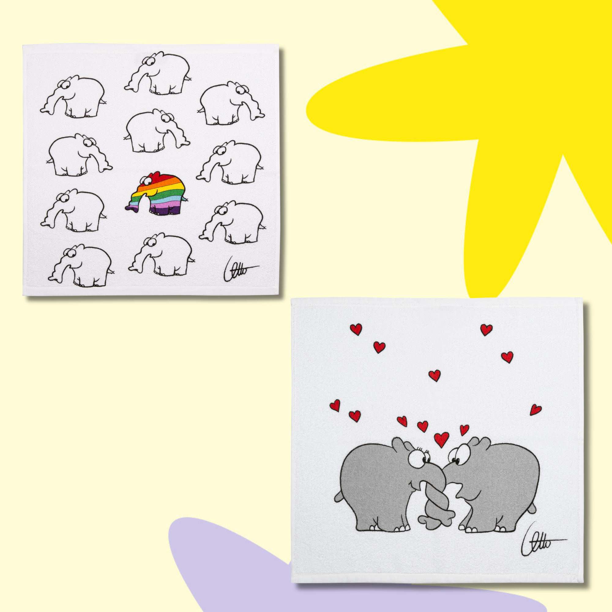 Baumwoll Frottier Ottifant Küchenhandtuch by Otto Waalkes Be Different / Verrüsselt oder als Set