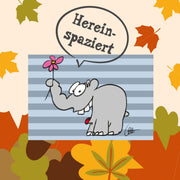 Fußmatte Teppich Indoor - Outdoor Ottifant mit Blume