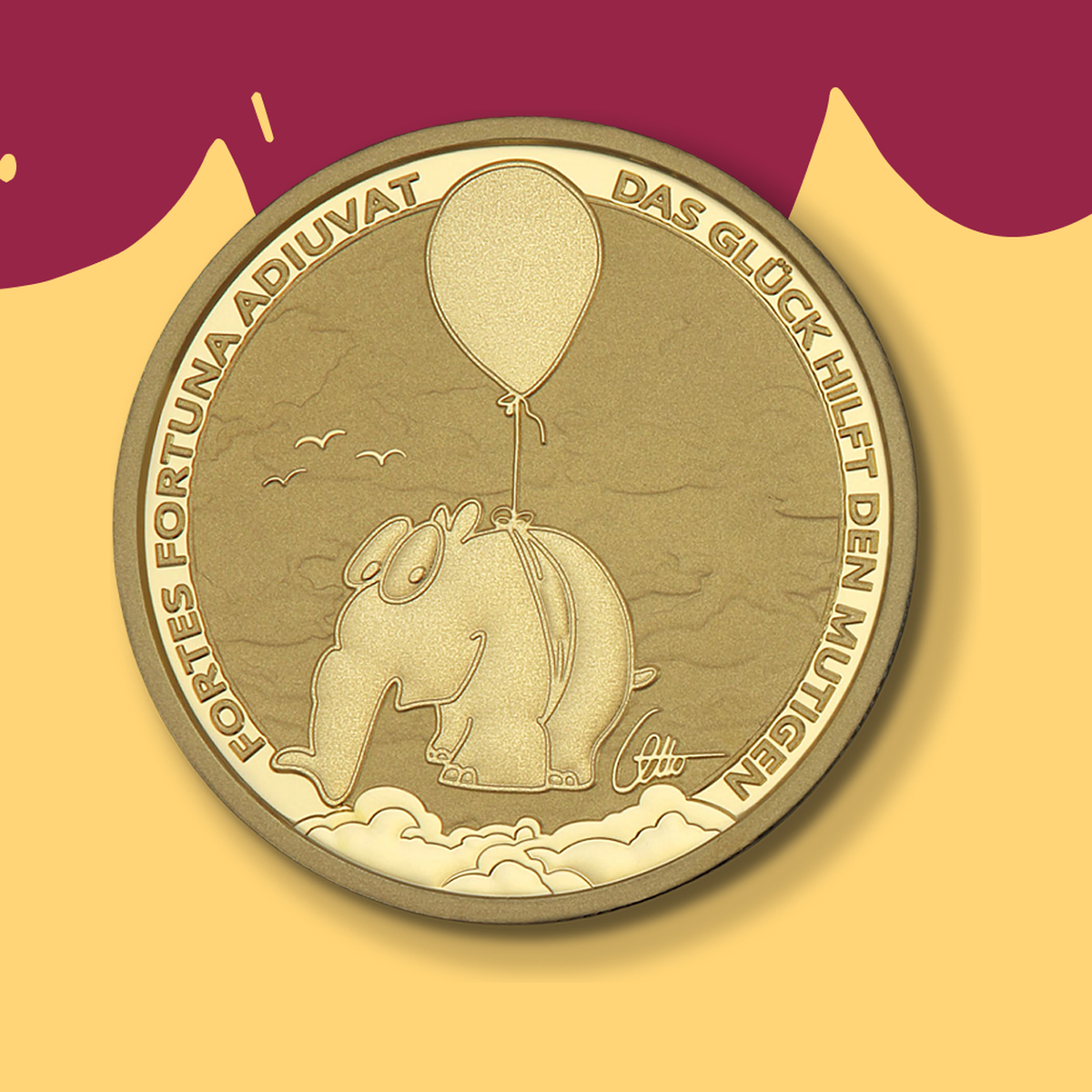 Limitierte 1 OZ Goldmünze 2026 Ballonifant + Otto Waalkes Signatur | Zahlung nur mit Vorkasse
