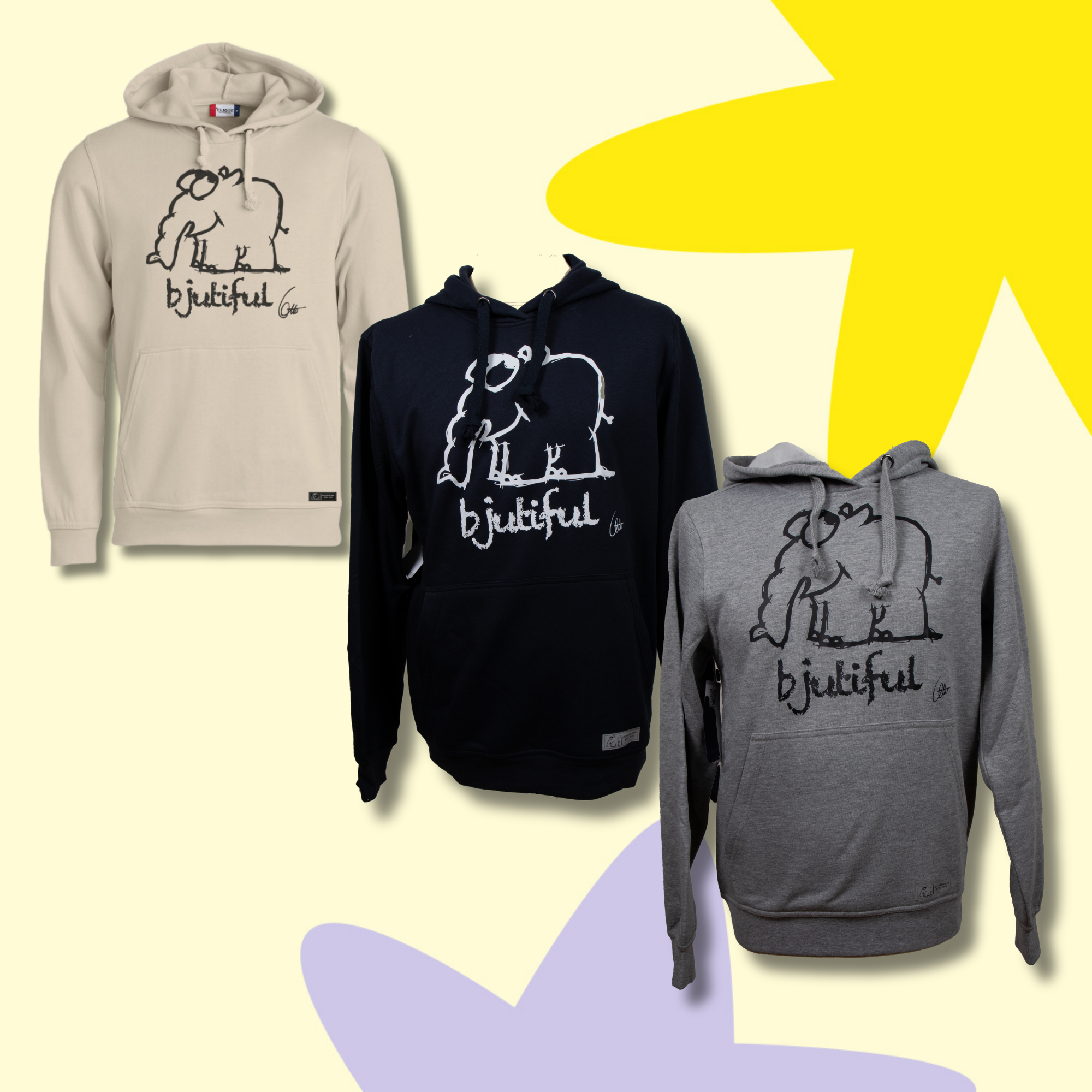 JETZT IN NEUEN FARBEN! Hoodie Bjutiful Ottifant Kapuzenpullover by Otto Waalkes