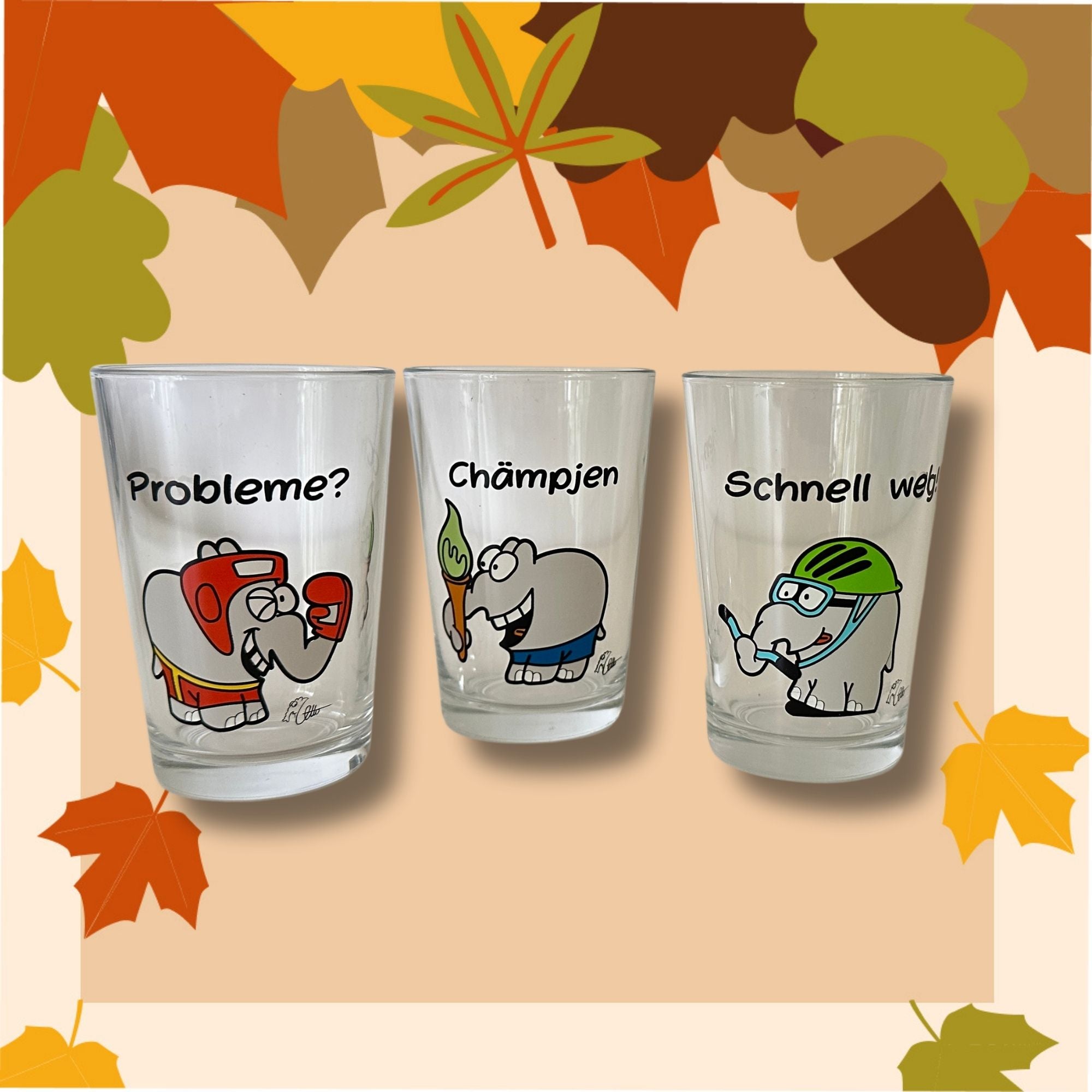 3-ER GLAS SET OTTIFANTEN Sportifanten KINDER-GLÄSERSET